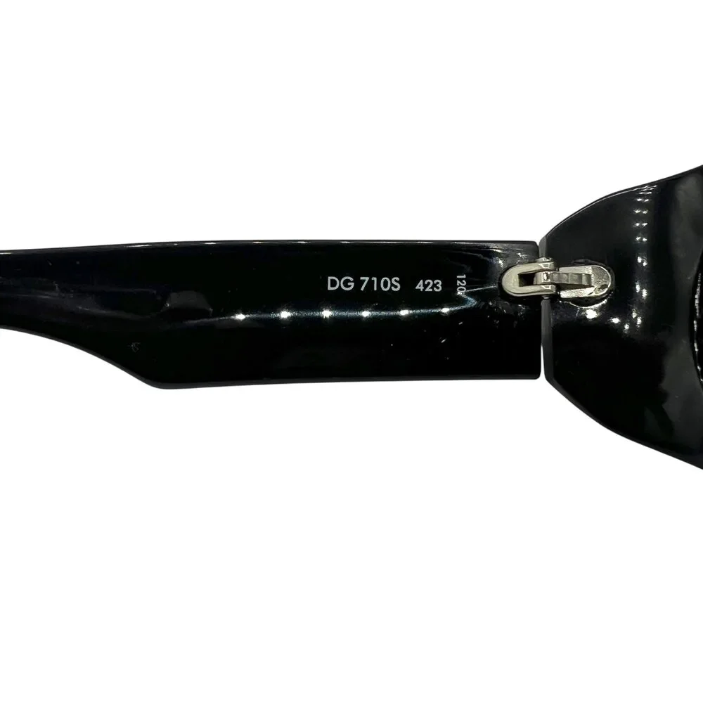 Dolce & Gabbana DG710S Black & Light Blue Crystal Embellished Oval Sunglasses